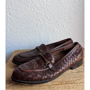 GH Bass Leola Dark Brown Woven Horsebit Loafers 10